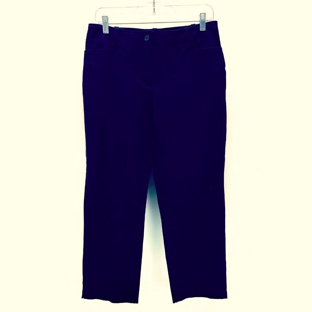 Talbots Dress Pants Sz 10 Womens Signature Cropped Wide Leg Cotton Lightweight